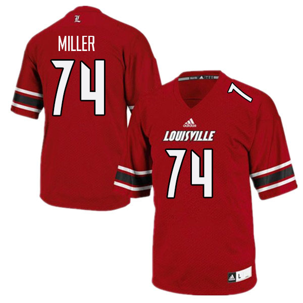 Men #74 Eric Miller Louisville Cardinals College Football Jerseys Stitched Sale-Red